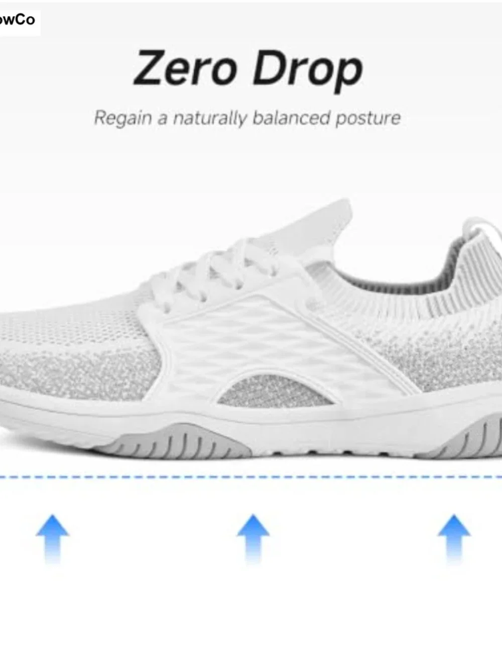 Zero Drop Barefoot Walking Shoes Breathable Mesh Wide Toe Box Lace-Up